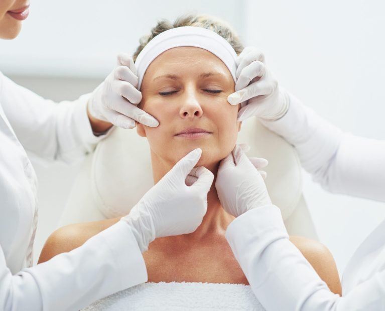 A scene of medical cosmetology treatments botulinum injection. High quality photo